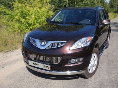 Защита передняя овальная длинная 75-42 мм ТСС для Great Wall Hover H5 2011-2015