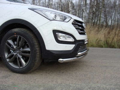 Защита передняя двойная 60-50 мм ТСС для Hyundai Santa Fe 2012-2015