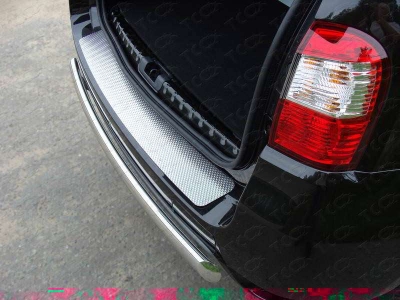 Накладка на задний бампер декоративный лист ТСС для Nissan Terrano 2014-2021