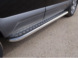 Пороги с площадкой алюминиевый лист 60 мм для Kia Mohave № KIAMOH17-23